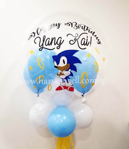 Themed Sonic Customised Bubble Balloon